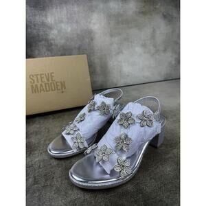 Steve Madden JSavvy Silver Sandals Women’s Size 4